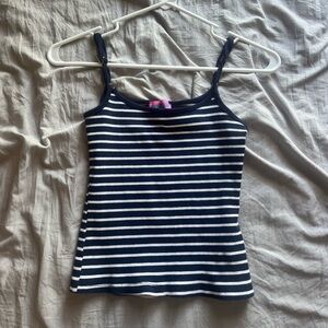 Edikted Navy and White Striped Tank Top